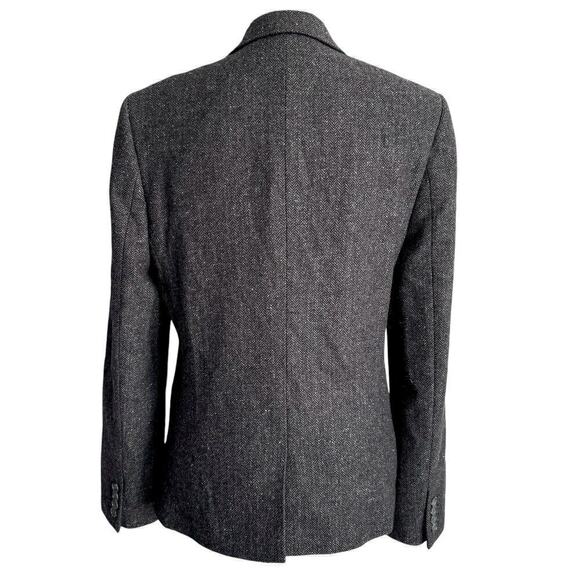 ASOS Blazer Women’s size MEDIUM Herringbone Suit Jacket Gray Lined Casual Career - Picture 3 of 5